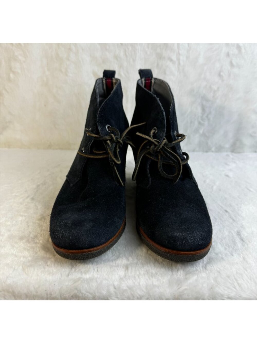 Sperry Top Sider Boots Womens 7 M Harlow Wedge Booties Black Leather 9103037 - Picture 4 of 9